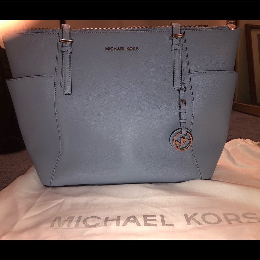 Baby Blue Large Jet Set Travel Bag - Picture 2 of 5